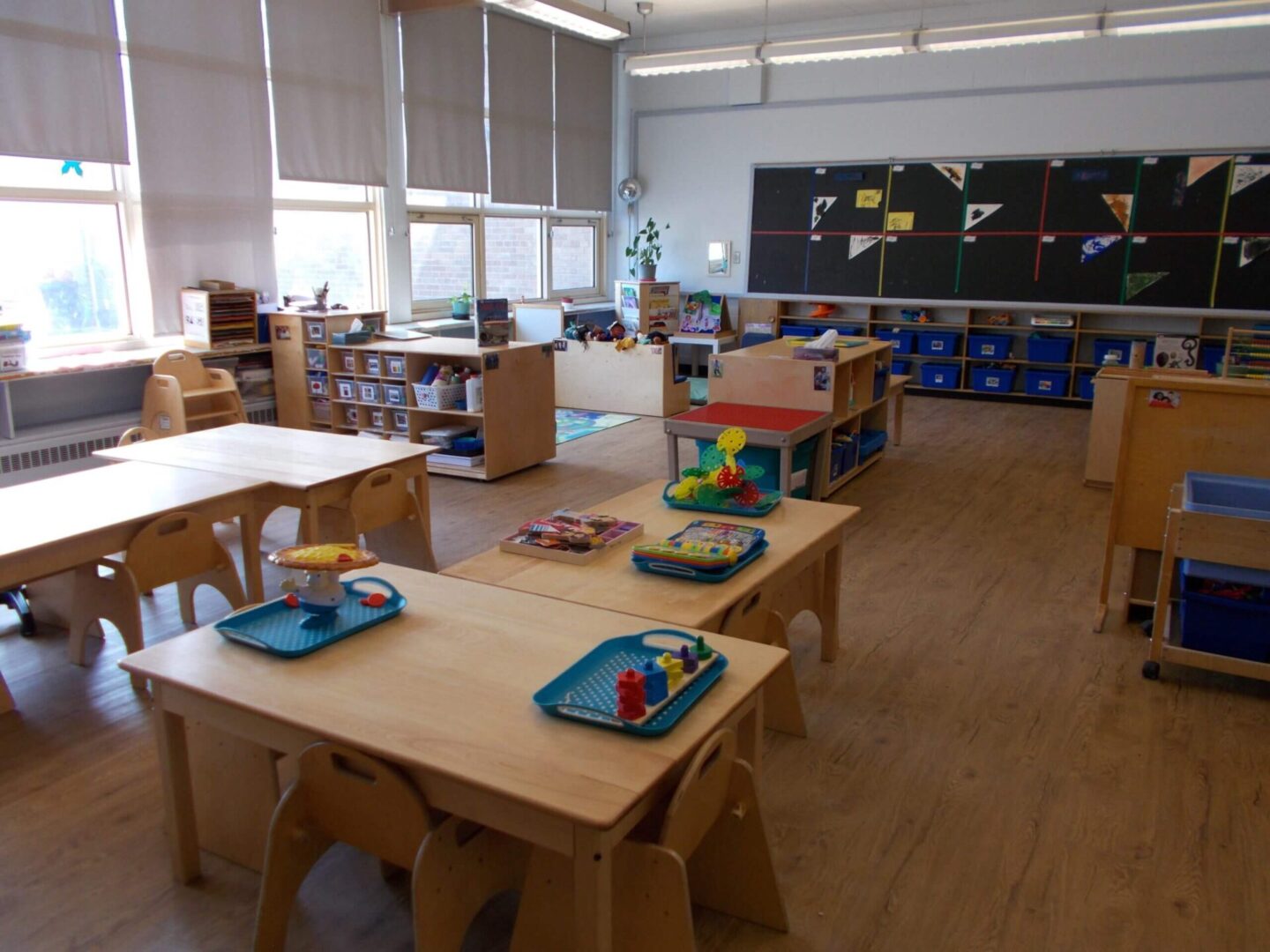 Empty Preschool kindergarten classroom